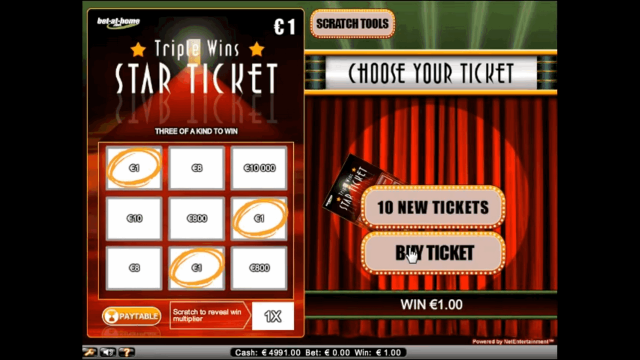 Характеристики слота Triple Wins Star Ticket 10