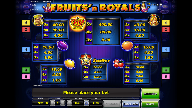 Бонусная игра Fruits And Royals 3