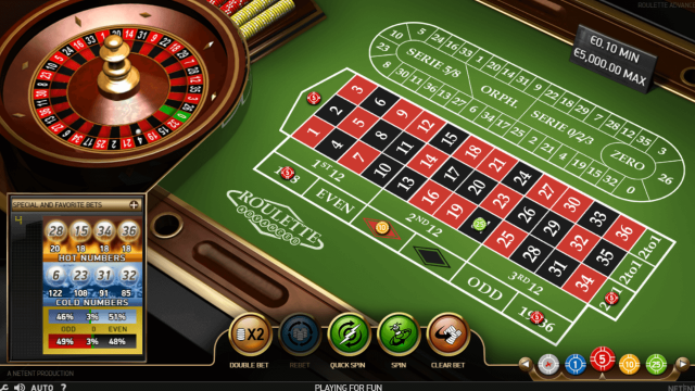 Игровой интерфейс Roulette Advanced 2